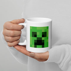 Minecraft Creeper Face White Mug
