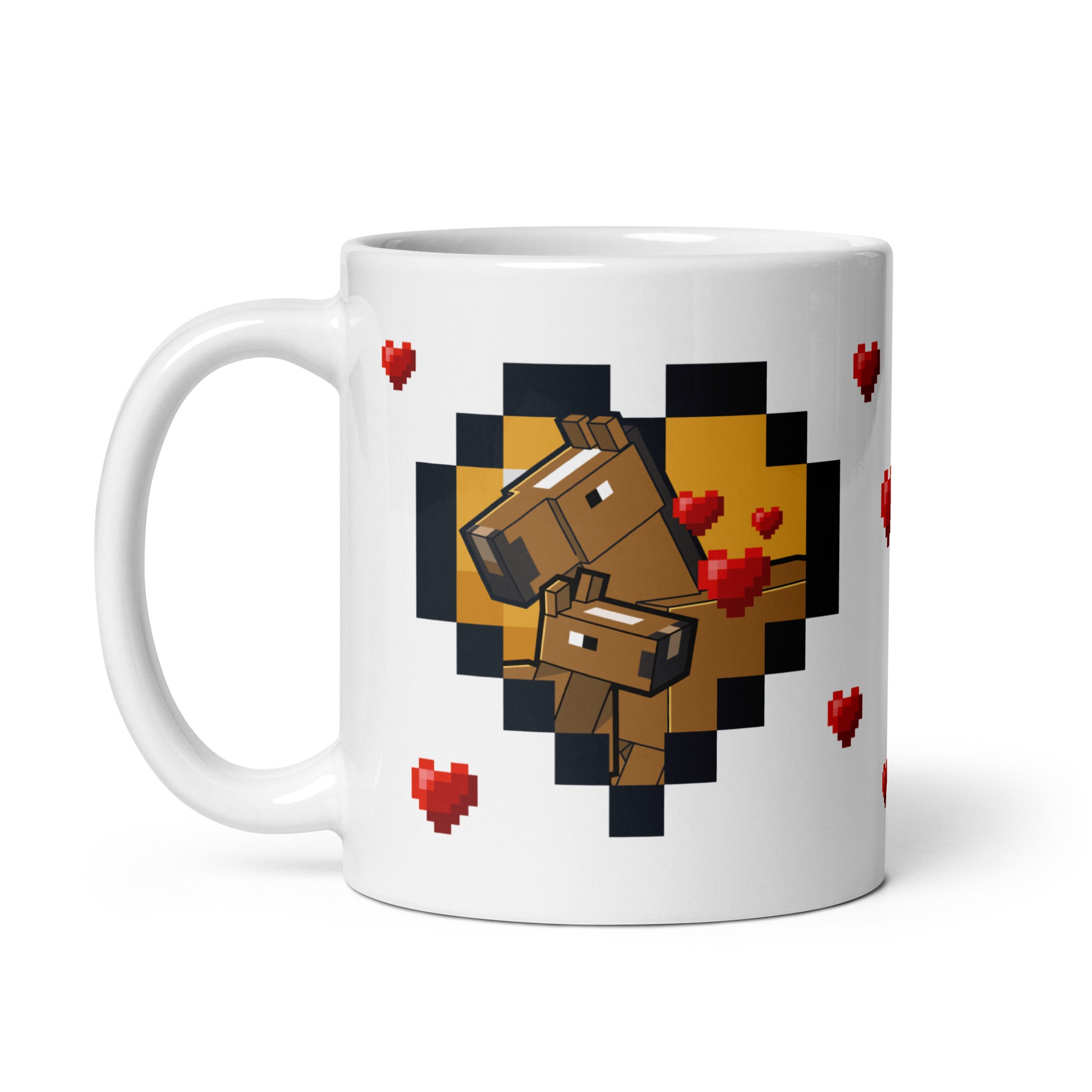 Minecraft White Mug Horse Love