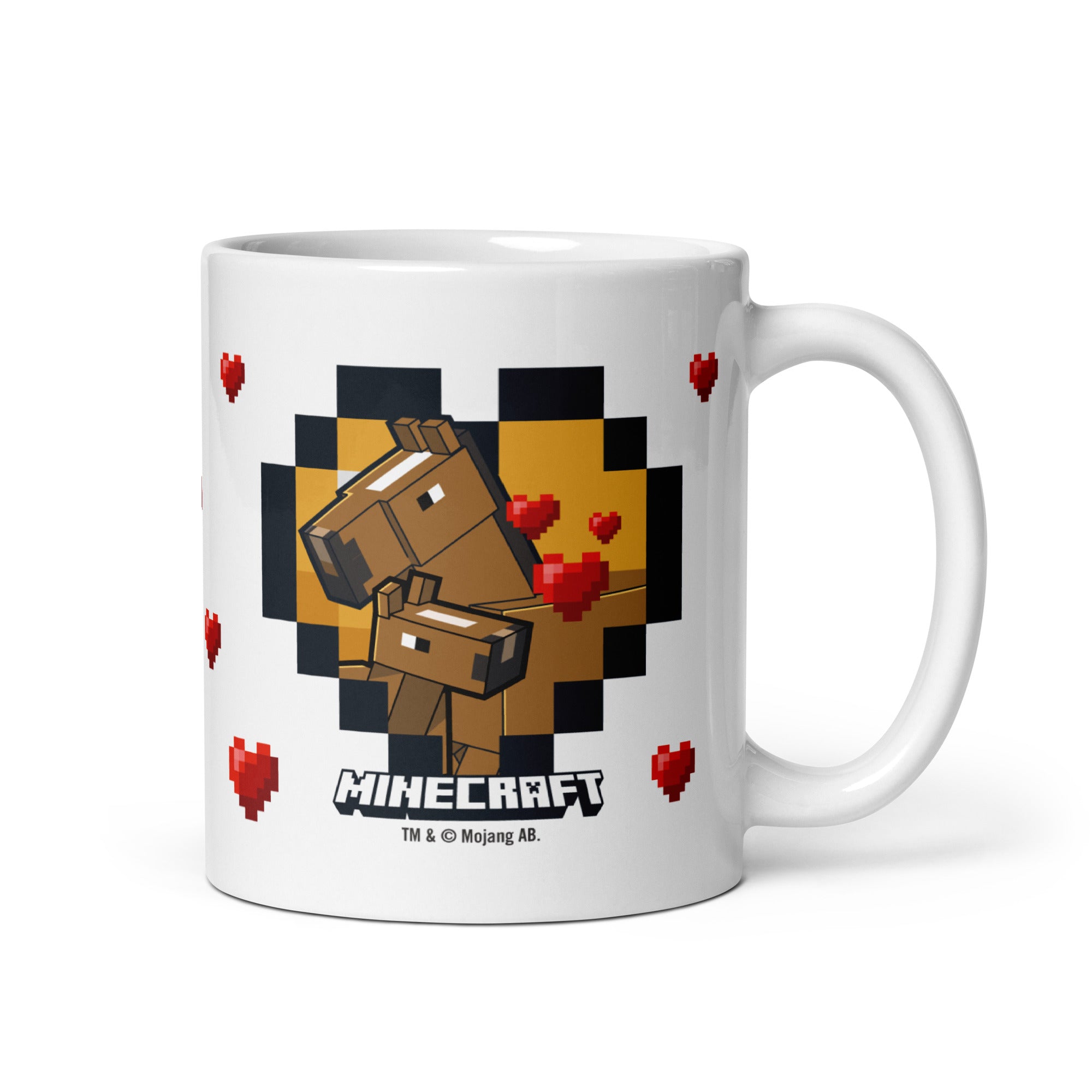 Minecraft White Mug Horse Love