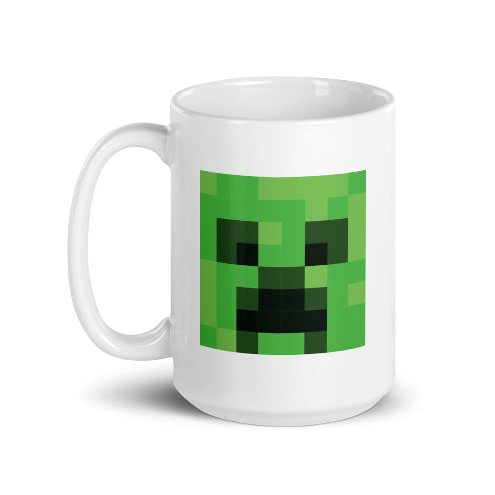 Minecraft Creeper Face White Mug
