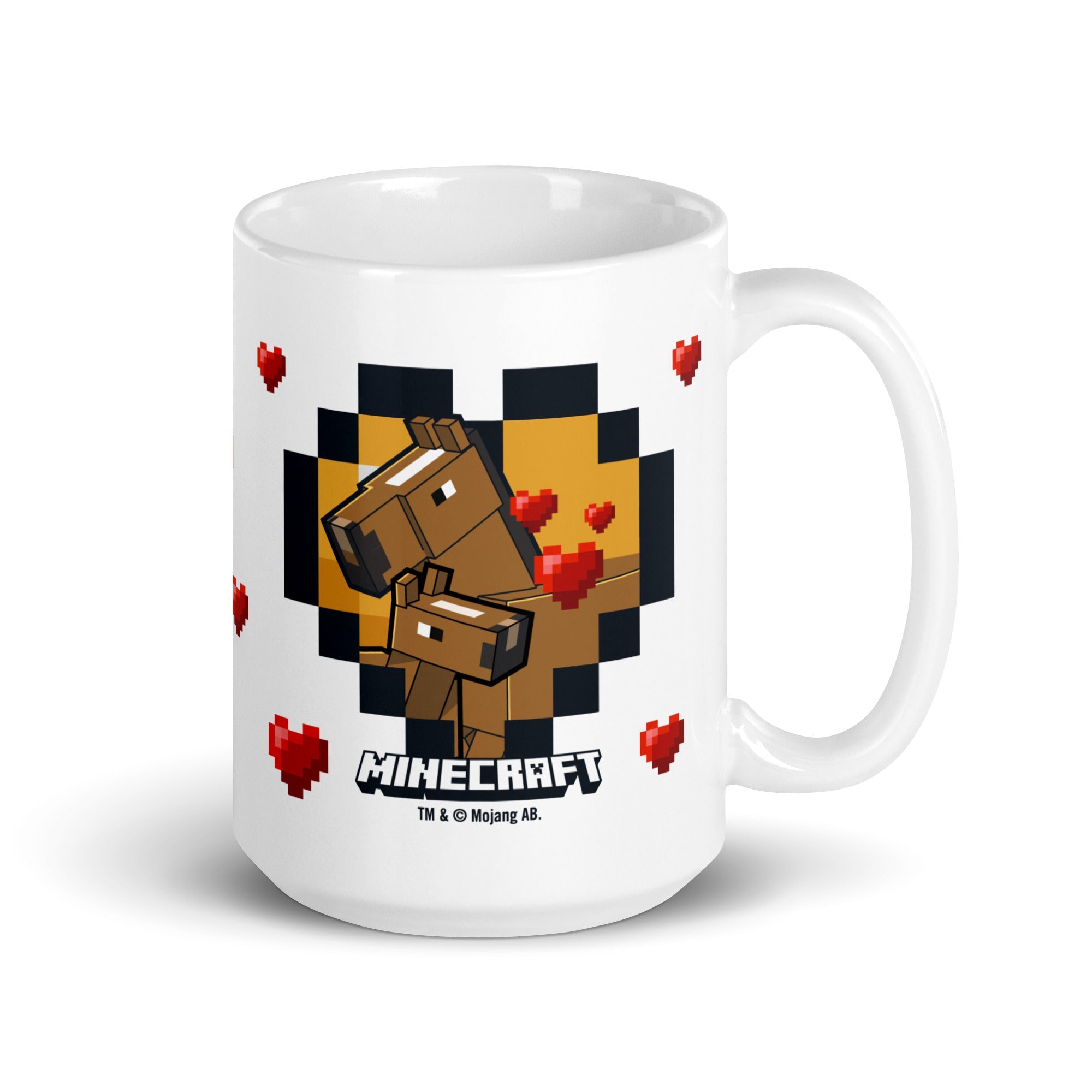 Minecraft White Mug Horse Love