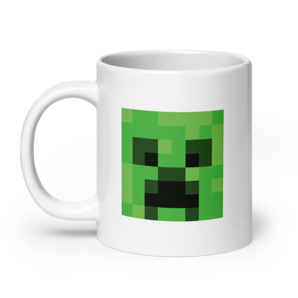 Minecraft Creeper Face White Mug