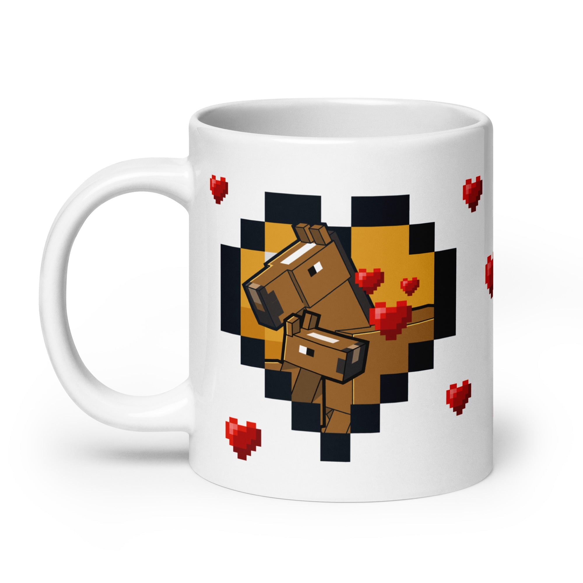Minecraft White Mug Horse Love