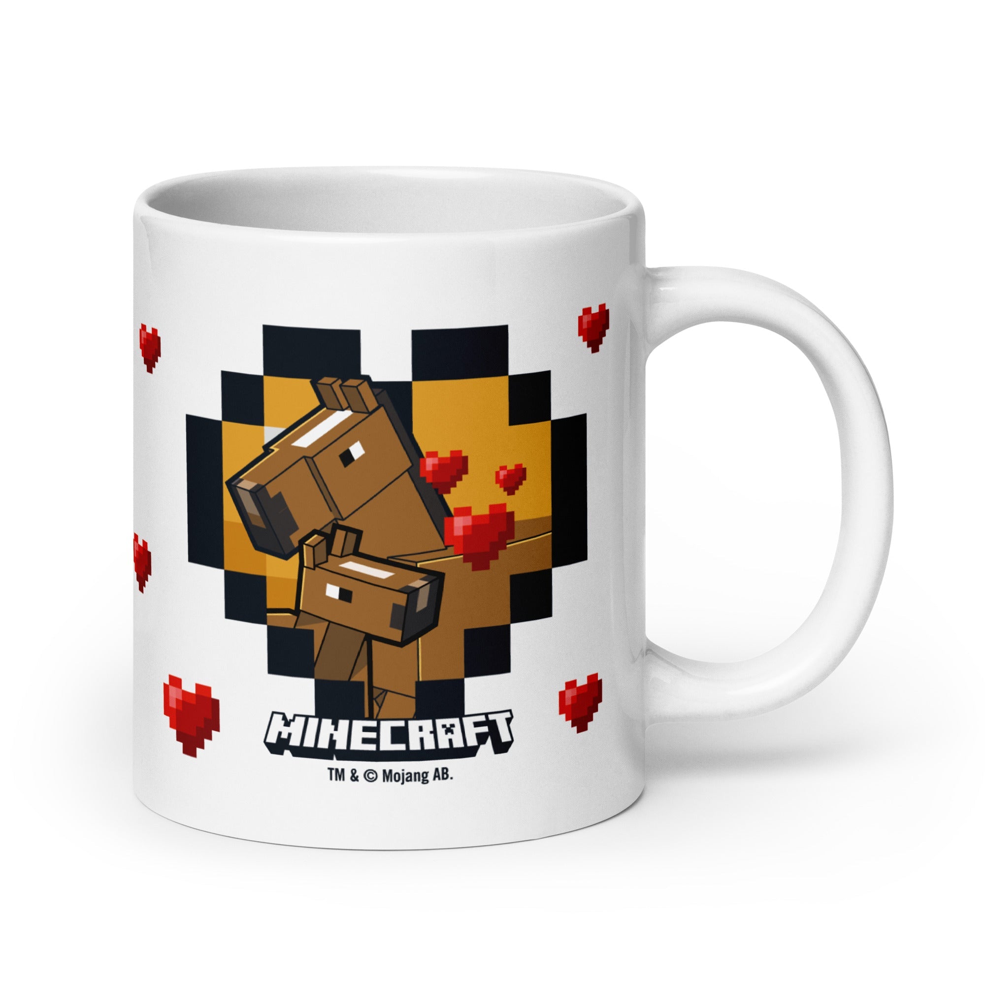 Minecraft White Mug Horse Love