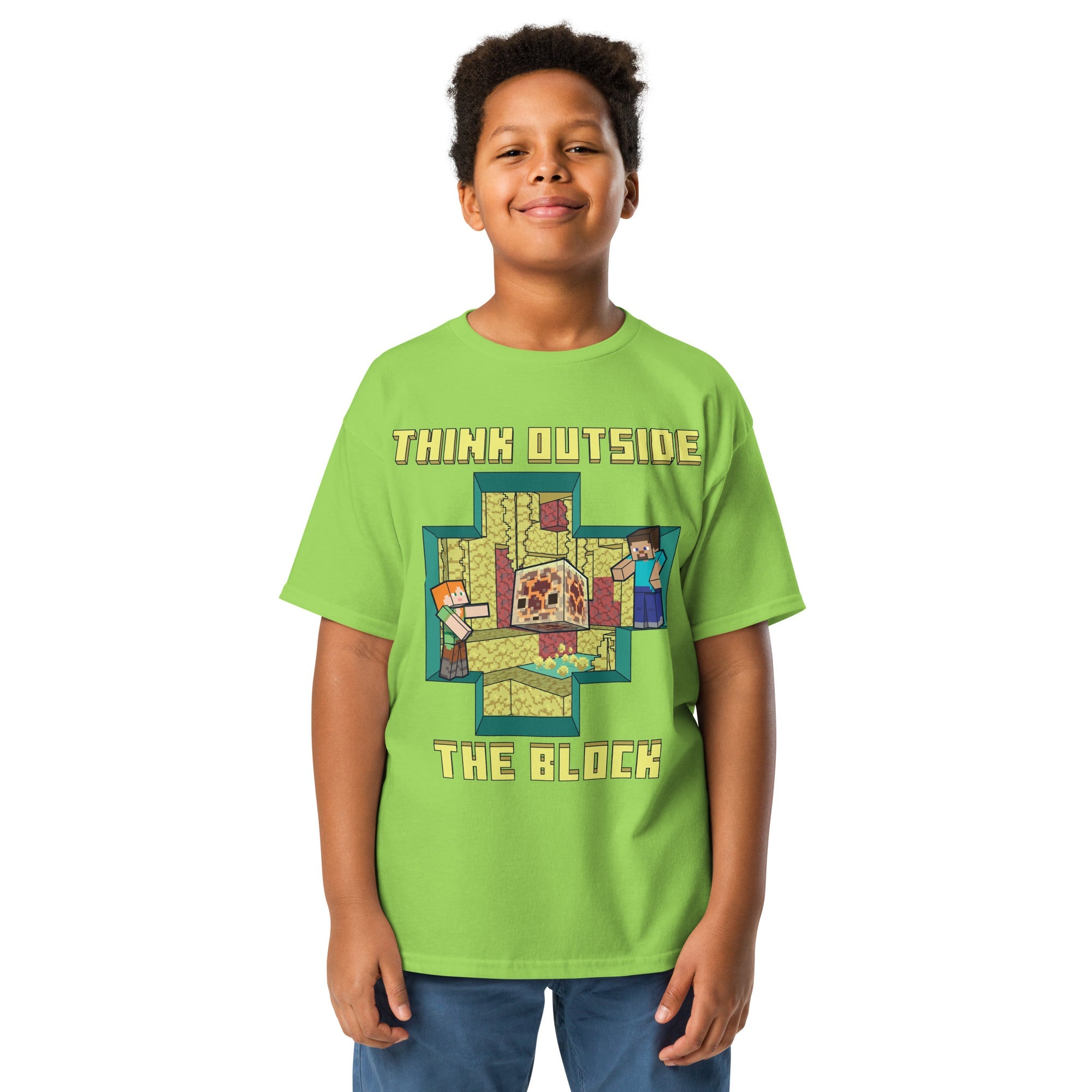 Minecraft Youth T-Shirt Think Outside The Block