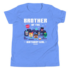 Minecraft Kids T-Shirt Brother Of The Birthday Girl Personalized Name