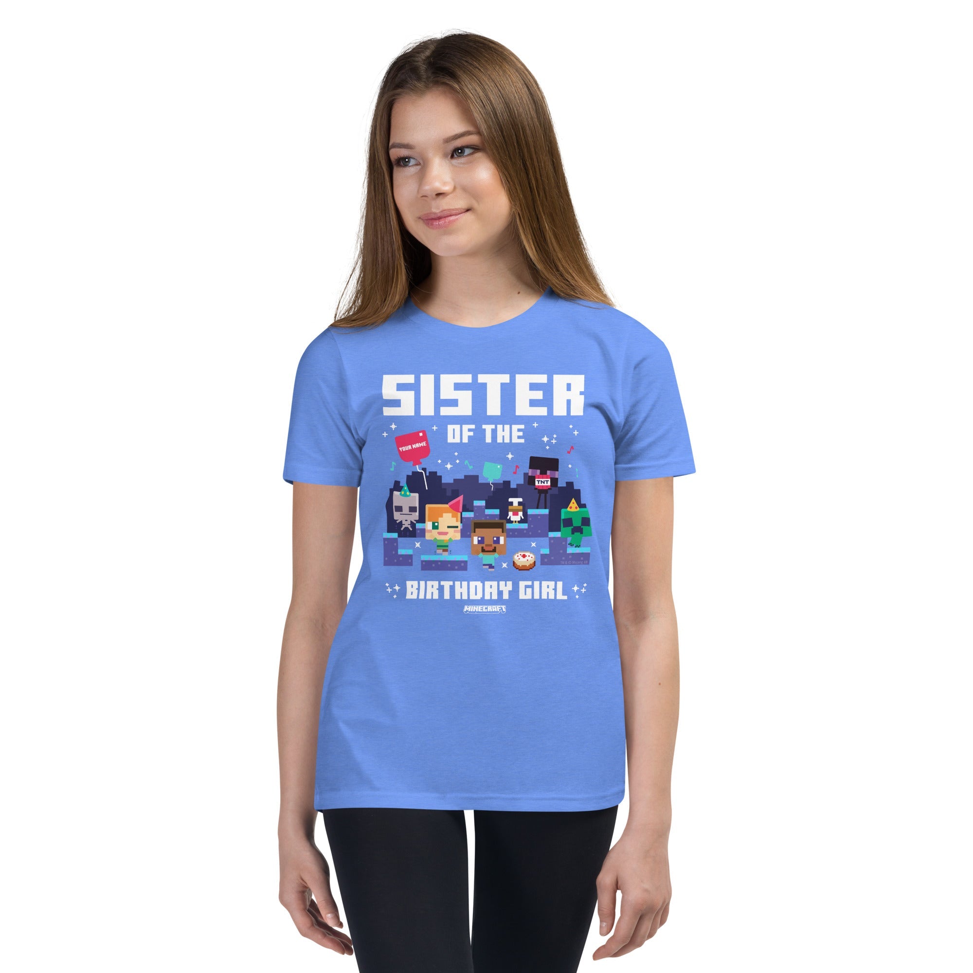 Minecraft Kids T-Shirt Sister Of The Birthday Girl Personalized Name