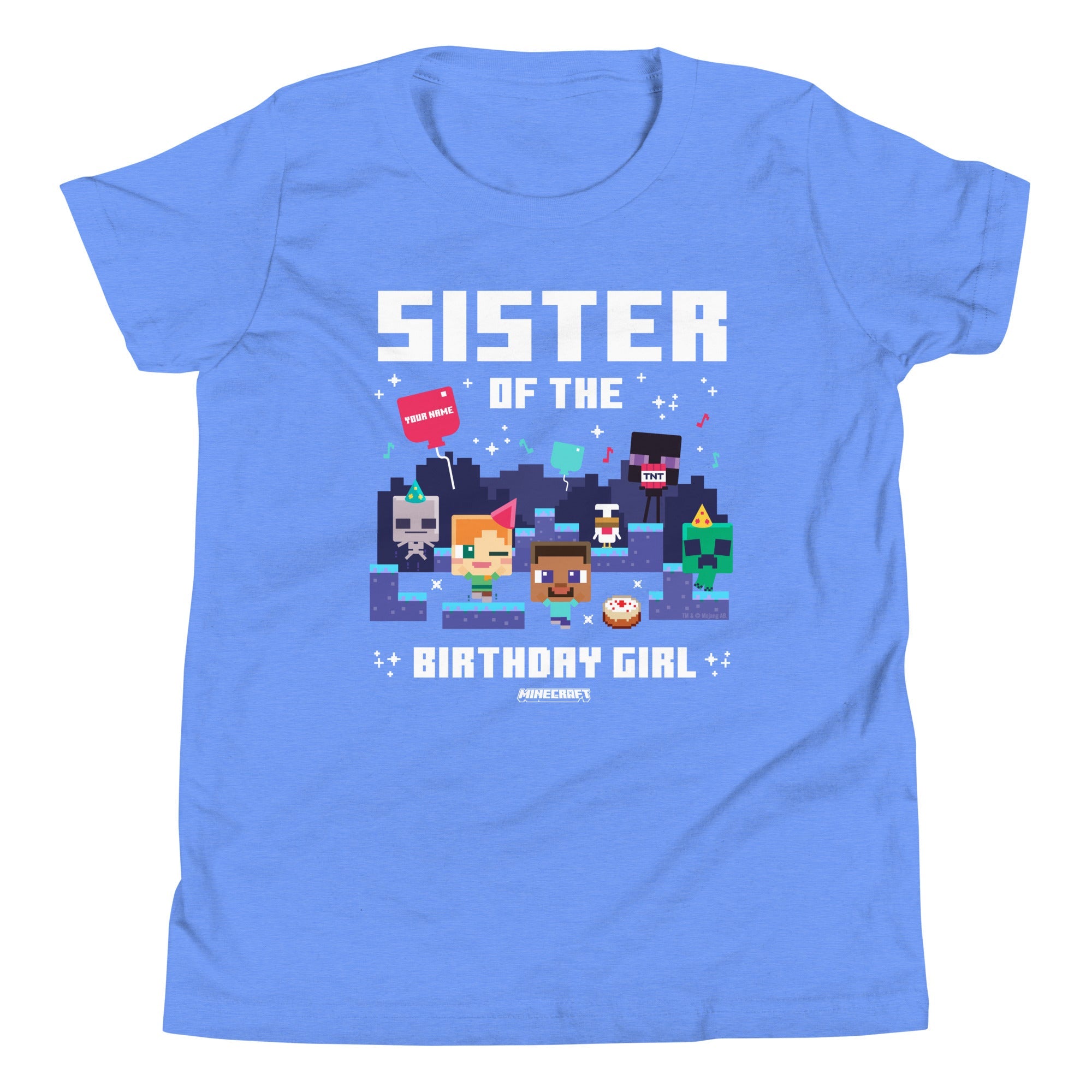 Minecraft Kids T-Shirt Sister Of The Birthday Girl Personalized Name