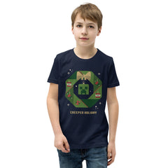 Minecraft Creeper Holiday Wreath Kids T-Shirt