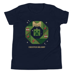 Minecraft Creeper Holiday Wreath Kids T-Shirt