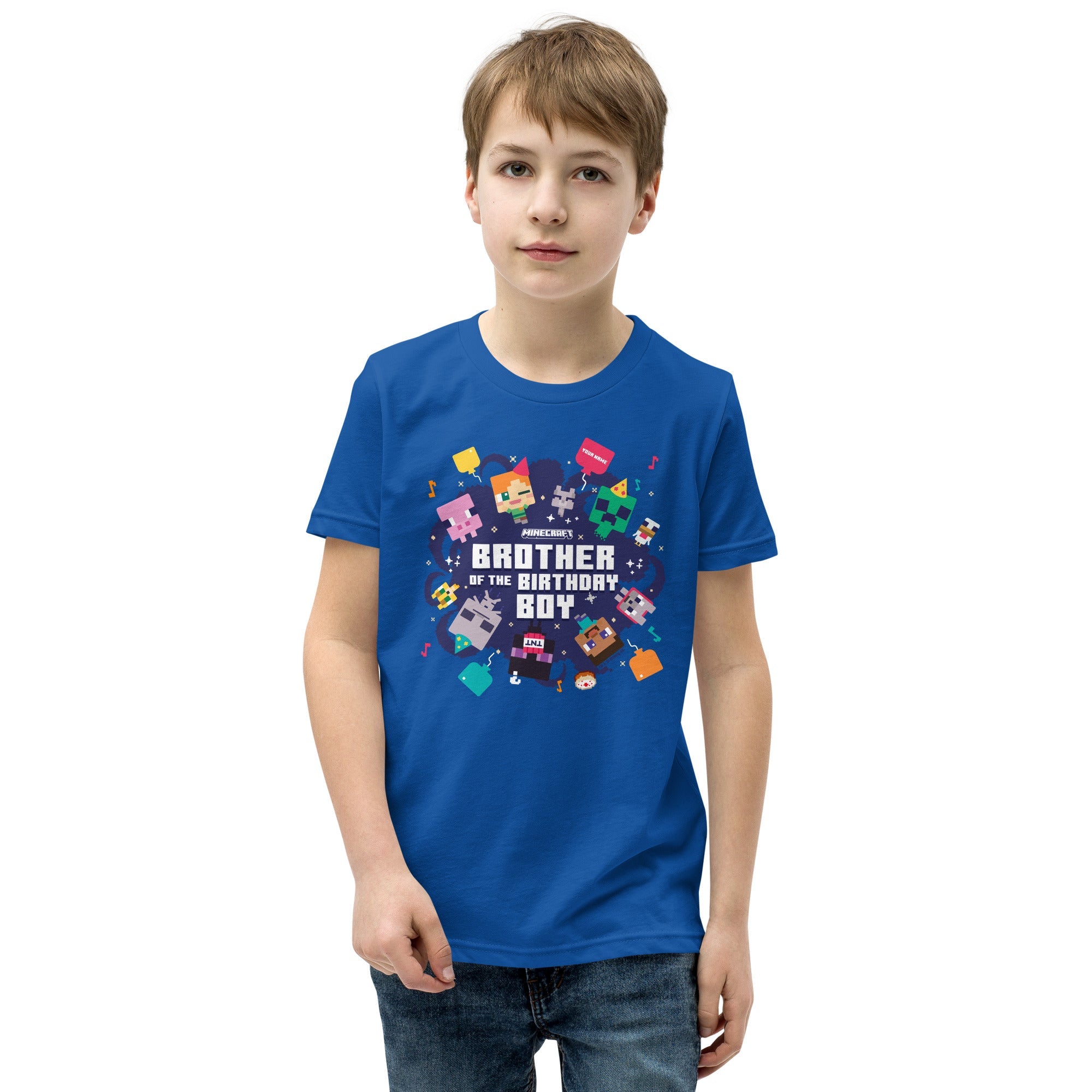 Minecraft Kids T-Shirt Brother Of The Birthday Boy Personalized Name